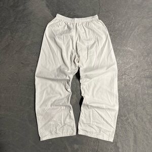 White Men's Baggy Elastic-Waist Casual Pants